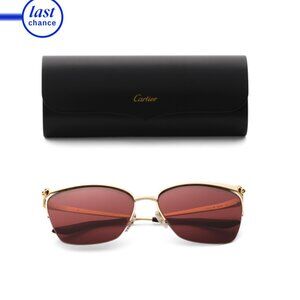 CARTIER Gold 59mm Square Sunglasses